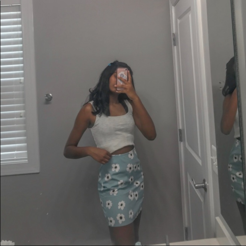 Shein skirt with white flowers
